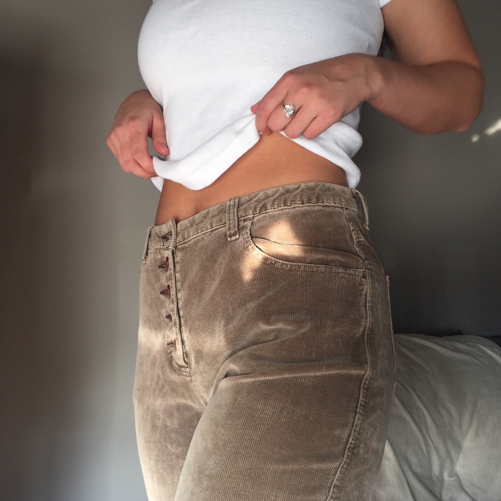 Button-front corduroys